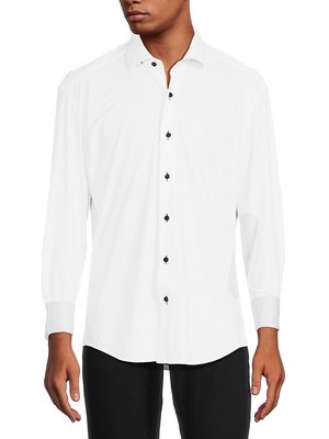 Bertigo Men's Solid Button Down Shirt