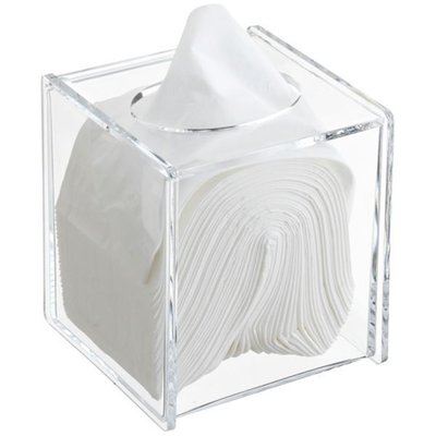 Hinged-lid Boutique Tissue Box Clear