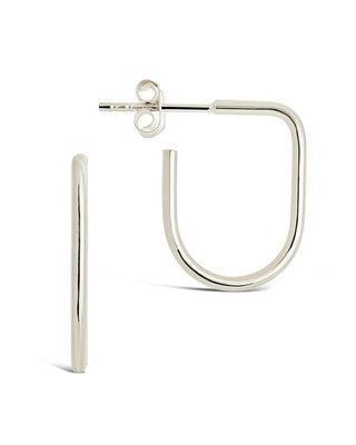 Sterling Silver Linear Hoops