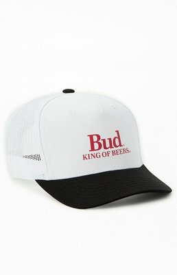 Budweiser King Of Beers Trucker Hat In Black/white