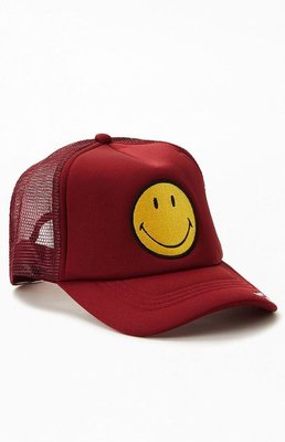 Pacsun Mens Smiley Face Trucker Hat