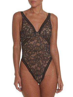 Wolford Women's Nets & Roses Plunge Bodysuit