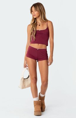 Edikted Women's Monroe Tank Top In Burgundy