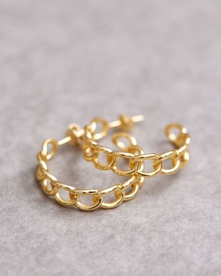 Chain Large Hoop Earrings Gold