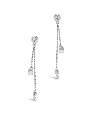 Lock And Key Dangle Stud Earring