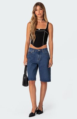 Edikted Women's Sailor Corset Top In Black