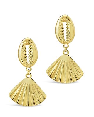 Puka & Scallop Shell Drop Earrings