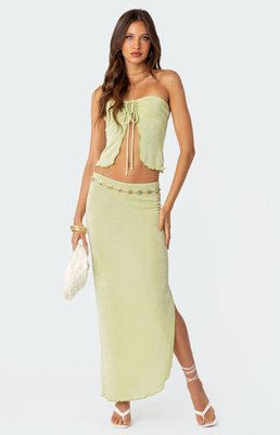 Edikted Women's Milan Slitted Maxi Skirt In