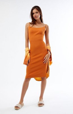 Rvca Women's Fades Away Bodycon Midi Dress In Orange