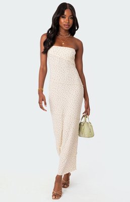 Edikted Women's Lynn Ribbed Maxi Dress In Cream