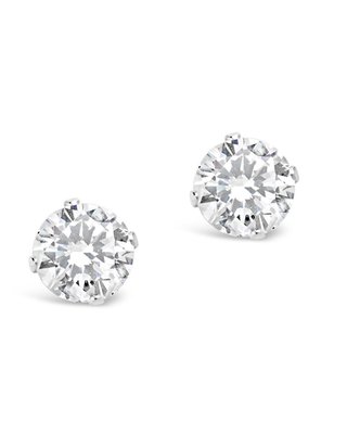 Sterling Silver Cz Stud Earrings