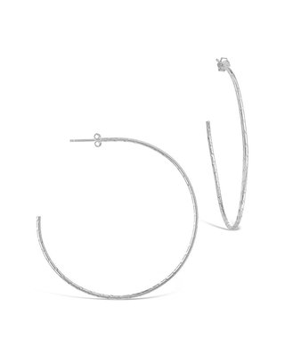 Sterling Silver Textured Hoops