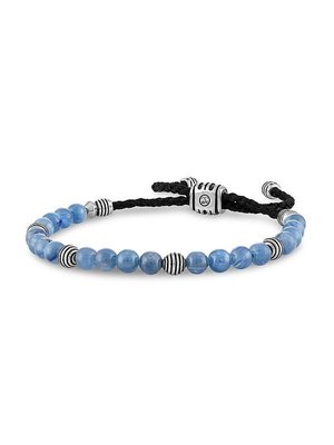 Esquire Men's Jewelry Men's Sterling Silver & Kyanite Beaded Bracelet